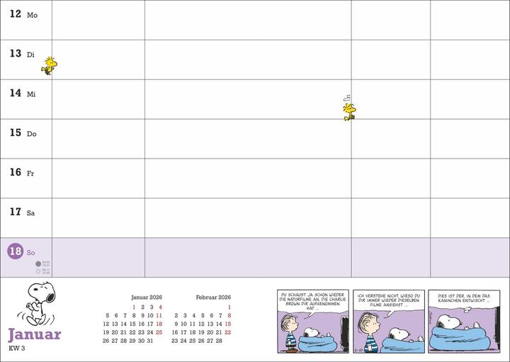 Nährwerte und Zutaten Peanuts Familienplaner-Buch A5 2026 (15.2 x 23.2 cm, Deutsch)
