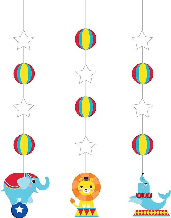 Actual product image Creative Party Circus Animal Hanging Decoration (Pack of 3)