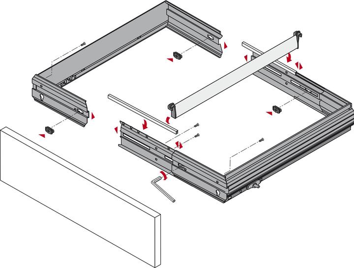 Immagine prodotto Hettich Telaio per cartelle sospese Systema Top 2000 368-540 / 600 mm finitura alluminio (1 pz.)