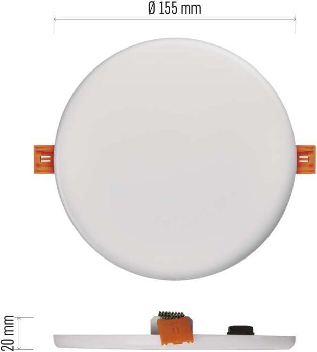 Produktbild Emos LED Panel 155mm, rund, Einbauleuchte weiss, 13,5W neut.w. IP65 (1250 lm)