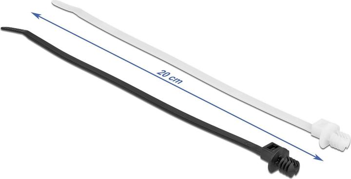 Image du produit Delock Attache-câbles avec pied lamellaire L 200 x L 4.8 mm 100 pièces (Serre-câbles velcro, 200 mm, 100 pcs)