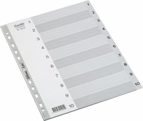 Bantex STRONG-LINE REGISTER GRÅ A4 1-10, GRÅ