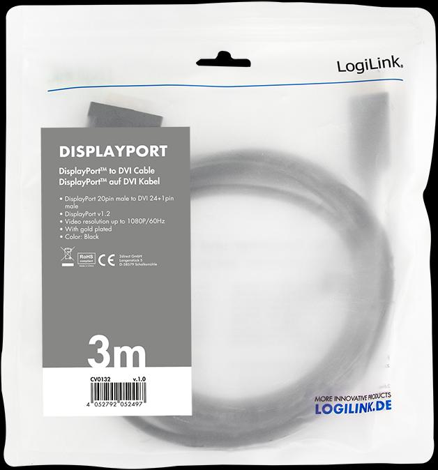 Produktbild LogiLink DisplayPort — DVI (5 m, DisplayPort)