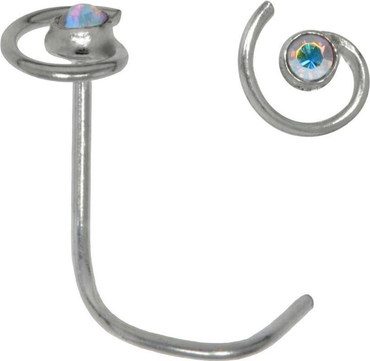 Bijouteria Nasenpiercing (Silber 925, Kristall)