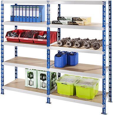 Produktbild eurokraft basic Universal-Steckregal, stabil, Spanplattenböden, HxBxT 1508x1025x500 mm, AR