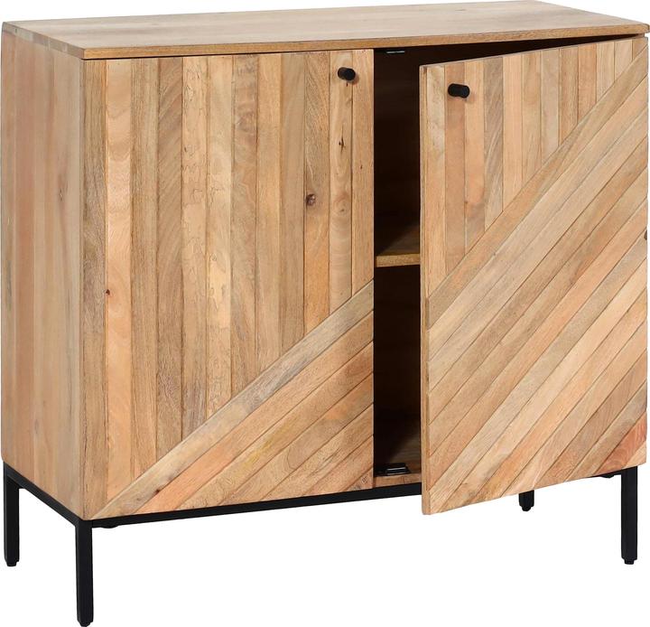 Produktbild Mendler Highboard HWC-L95, Massiv-Holz Mango 86x90x43cm, natur (90 x 43 x 86 cm)