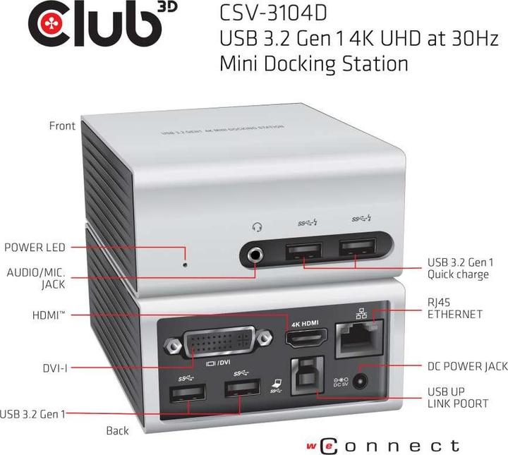 Image du produit Club 3D Csv-3104d (USB-B, 9 Ports)