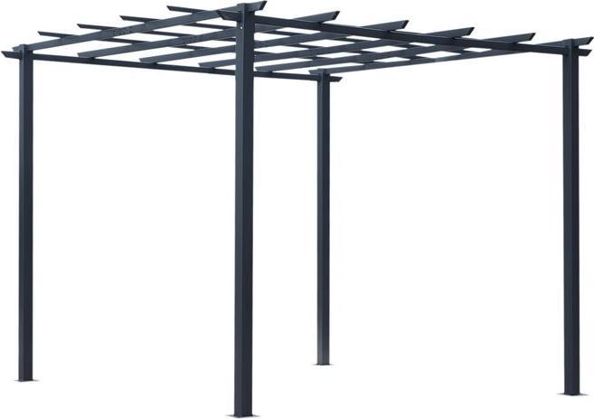 Swisshandel24 stabiler Rosenpavillon als Rankhilfe wetterfest Metall schwarz 2,97x2,95x2,3m (297 cm, 295 cm)