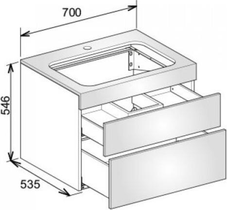 Produktbild Keuco Waschtischunterbau EDITION 400 700x546x535mm m HL-Boh eiche ant (70 x 53.5 x 54.5 cm)