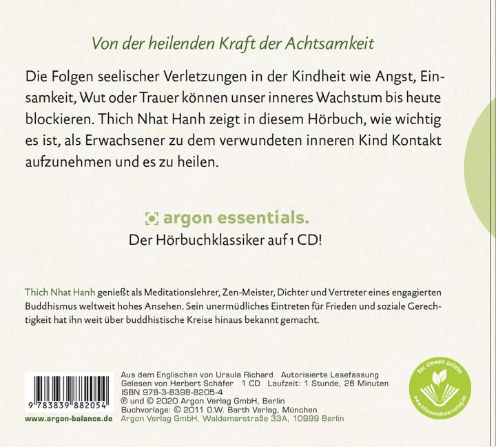 Produktbild Versöhnung mit dem inneren Kind (Thich Nhat Hanh, Herbert Schäfer, Ursula Richard, Deutsch)
