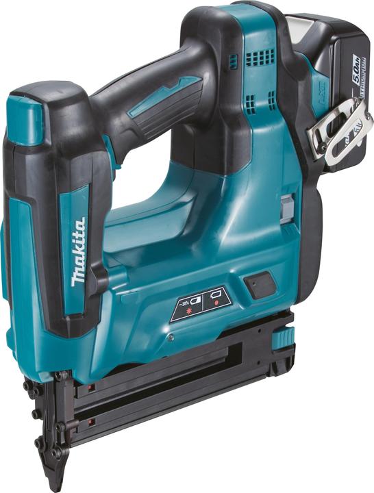 Produktbild Makita DBN 500 RTJ Akku Stauchkopfnagler 15-50 mm 90° 18 V mit 2x 5,0 Ah Akku und Ladegerät im MakPa