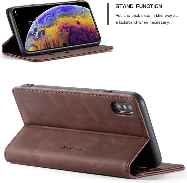 Actual product image König Design Case Mobile Protection for Apple iPhone XS Max Case Flip Cover Pocket Cases Brown (Apple iPhone XS Max)