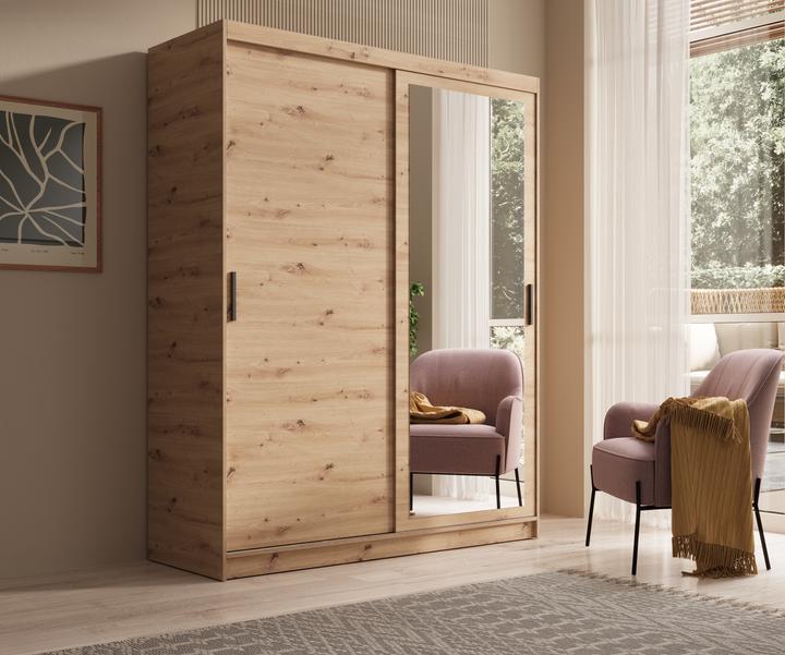 Actual product image ADRK Furniture Sliding-door wardrobe with mirror Hailey 160 (160 x 60 x 205 cm)