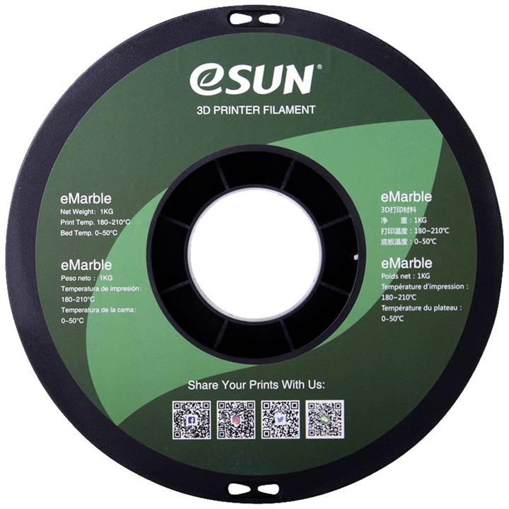 Actual product image eSUN eMarble Filament PLA Compound 1.75 mm 1 kg Marble (PLA, 1.75 mm, 1000 g, White)