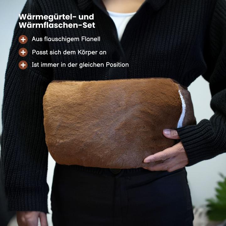 Actual product image Hermex Warming belt and hot water bottle set Hand warmer Belly warmer Hot water bottle (0.80 l)