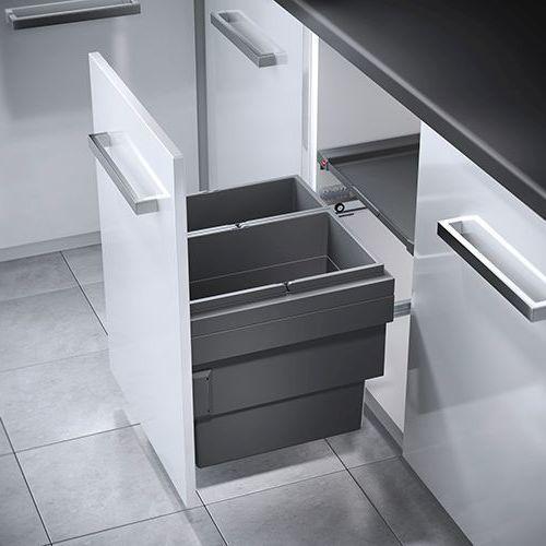 Produktbild Hailo Einbau-Abfallsammler 2f 1x28l + 1x18l basaltgrau (46 l)