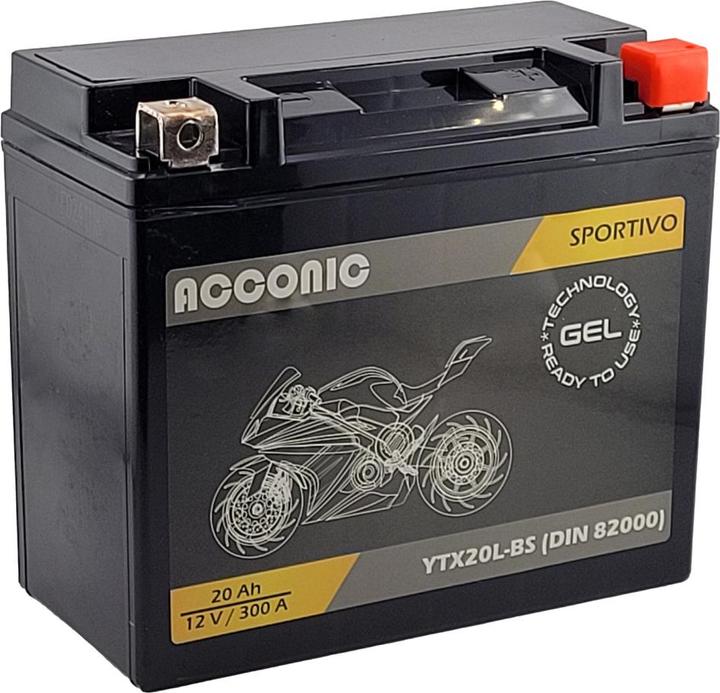 Produktbild Acconic Sportivo GEL YTX20L-BS Motorradbatterie 20Ah 12V (DIN 82000) (12 V, 20 Ah)