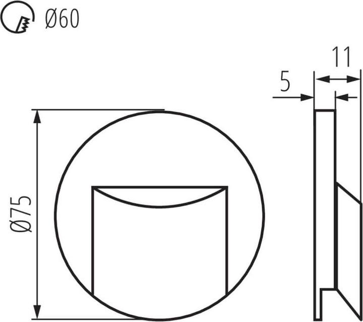 Produktbild Kanlux LED Wandeinbauleuchte ERINUS Schwarz 33334 (15 lm)