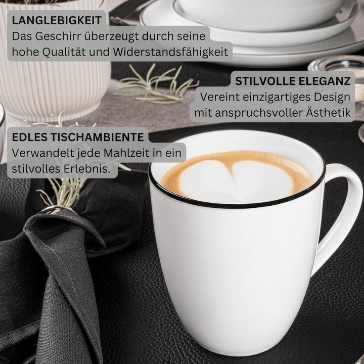 Actual product image Sänger Coffee mug set Marlo Black Rim (350 ml, 6 x)