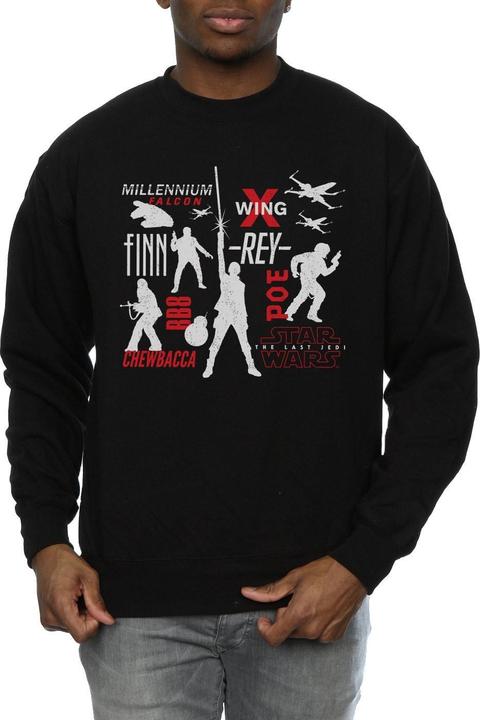 Immagine prodotto Star Wars The Last Jedi Rebellion Silhouettes Felpa Uomo (L)
