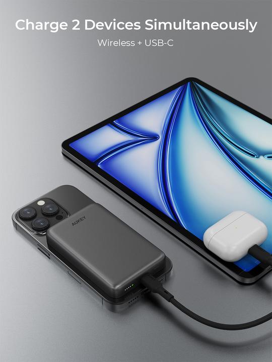 Immagine prodotto Aukey MAG FUSION SLIM - Powerbank (10000 mAh, 20 W, 36 Wh)