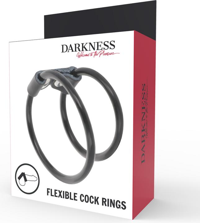 Image du produit Darkness Sensations Double anneau pénien en caoutchouc et cuir (3.60 cm)