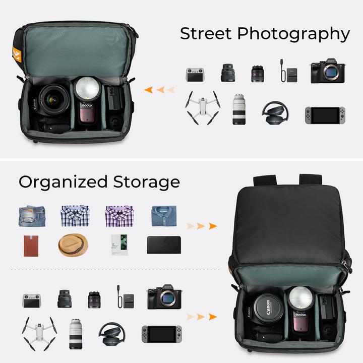 Image du produit K&F Concept Backpack / sac 2in1 22L Alpha (Sac à dos photo, 22 l)