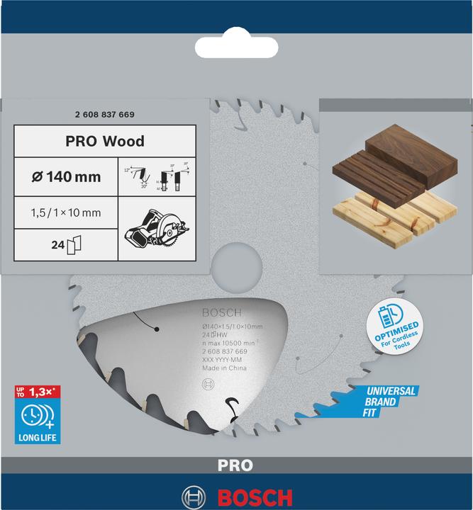 Produktbild Bosch Professional Zubehör PRO Wood cordless Kreissägeblatt, 140 x 1,5 x 10 mm