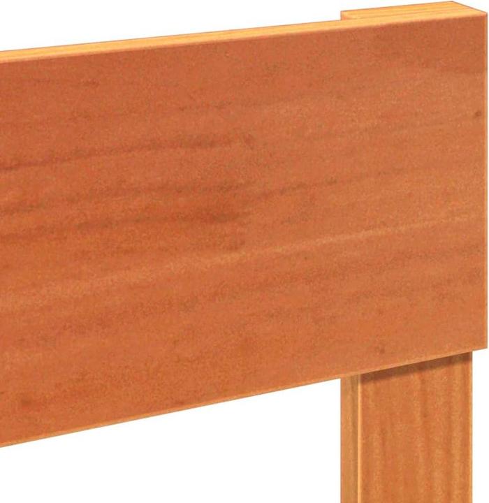 Produktbild VidaXL Massivholzbett Holzbett Bett Palettenbett mit Kopfteil 135x190cm Kiefer (135 x 190 cm)