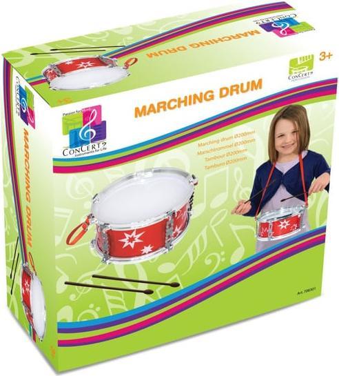 Image du produit TrendAlliance Concerto 681.08301 708301 Tambour de marche en plastique, tambour avec sangle et 2 baguettes, K