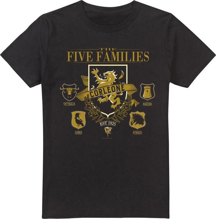 Actual product image The Godfather Mens Five Families Logos T-Shirt (XXL)