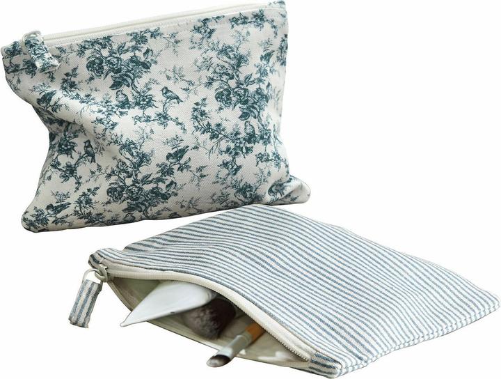 Produktbild Loberon Täschchen 2er Set Emilie blau/creme