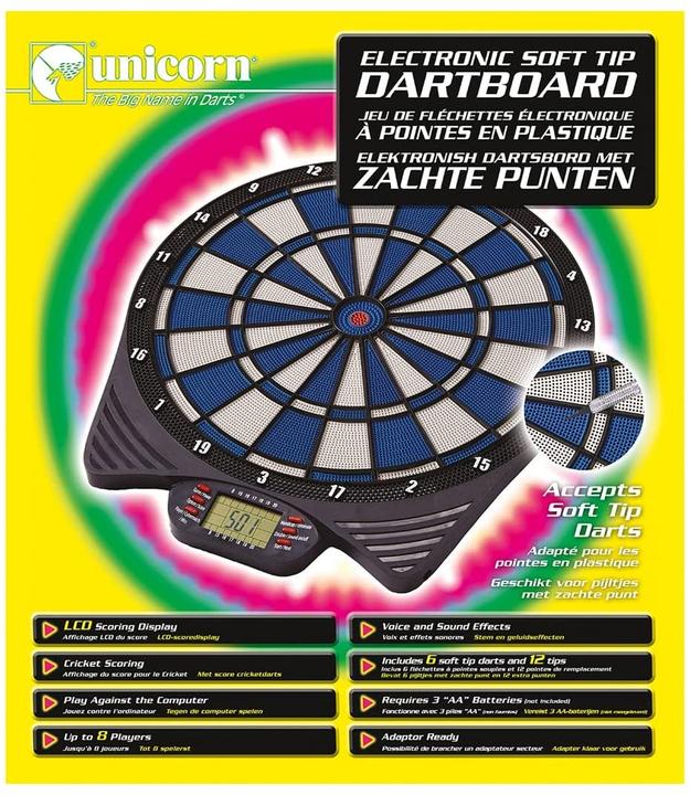 Actual product image Unicorn Soft Tip Electronic Dartboard - 79527