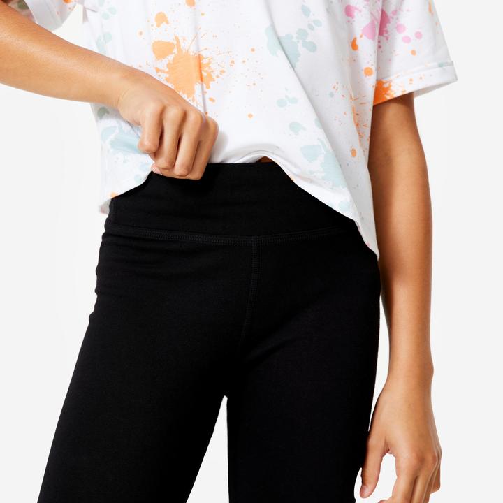 Produktbild Domyos Tanz-Leggings Mädchen Modern Dance hoher Taillenbund - schwarz mit Print (5, 6)