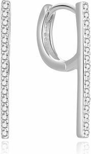 Moiss Minimalist silver earrings with cubic zircons E0002530 (L)
