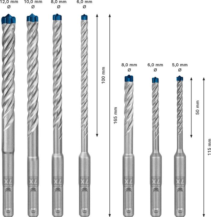 Produktbild Bosch Professional Zubehör Hammerbohrer-Satz mit SDS plus-7X Schaft - 7 Stk (5.0, 6.0, 8.0, 10.0, 12.0 mm)