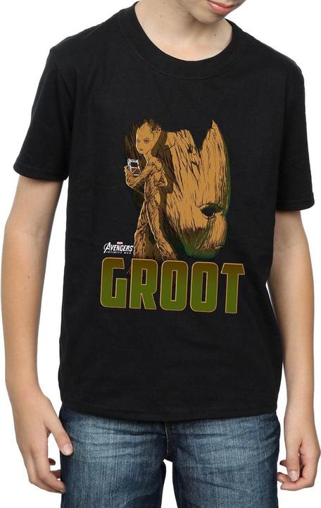 Actual product image Boys Avengers Infinity War Groot Character T-Shirt (152, 158)