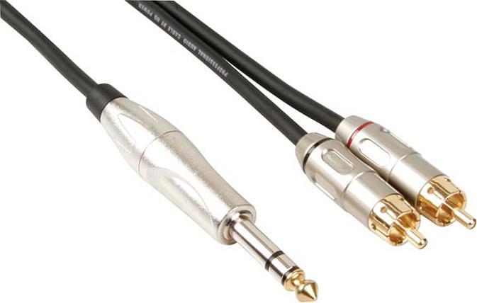 Actual product image HQ Power Chinch plug to 6.35mm stereo jack (6 m, Cinch, 6.3mm jack)