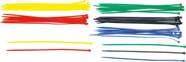 Image du produit BGS Assortiment de colliers plastique multicolore 4,8 x 300 mm 50 pièces (Serre-câbles en plastique, 300 mm, 50 pcs)