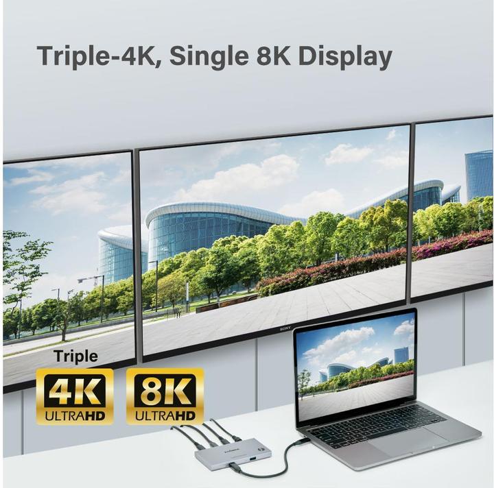 Image du produit edimax TD-405BP Station d'accueil pour ordinateur portable & réplicateur de ports Câblé Thunderbolt 4 (Thunderbolt, 4 Ports)