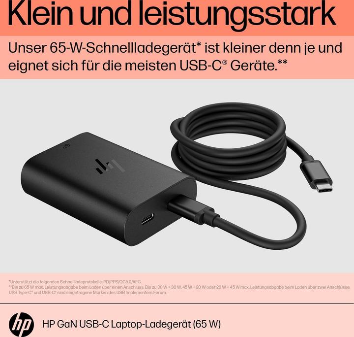 Produktbild HP 65W GaN USB-C Laptop Charger (65 W)