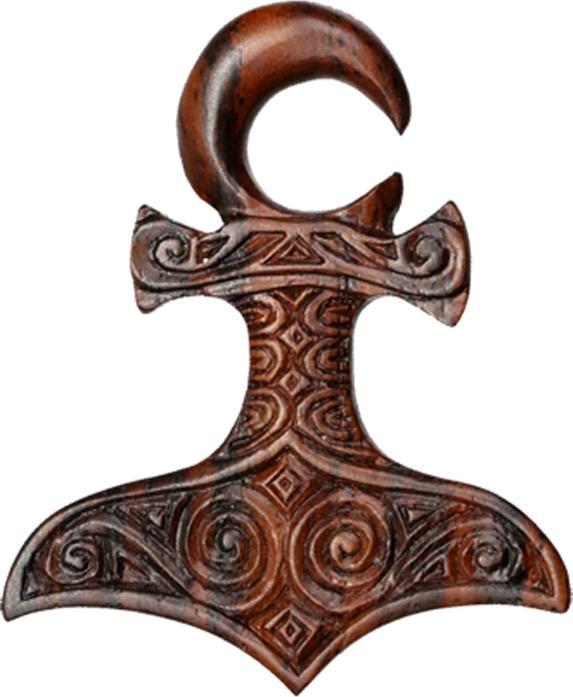 Immagine prodotto Star Piercing Gancio per il peso dell'orecchio del martello di Thor in legno di Narra (senza ottone, Organico)