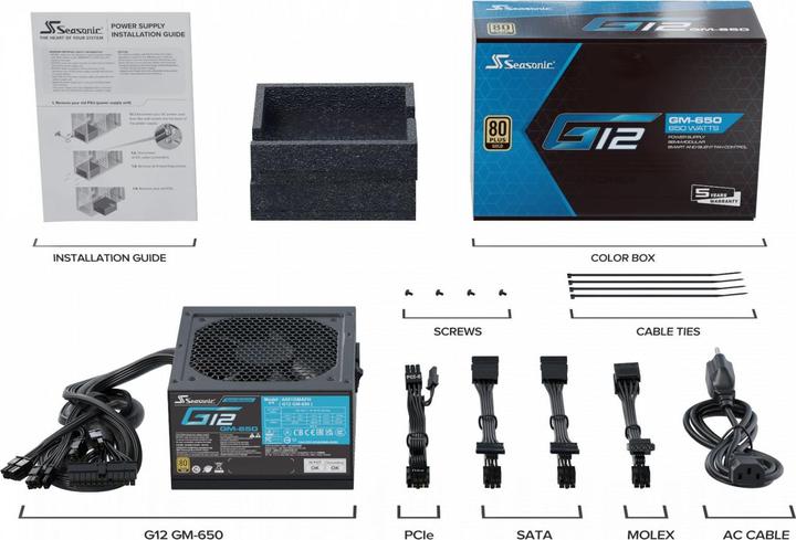 Image du produit Seasonic G12 GM-650 (650 W)