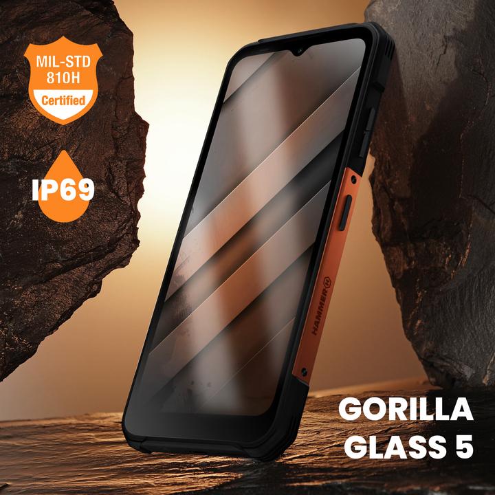 Actual product image Myphone Construction 2 Thermal 5G (256 GB, Black / Orange, 6.58", 108 Mpx, 5G)