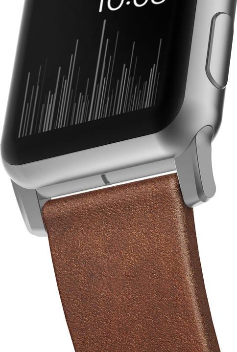 Actual product image Nomad Modern Connector Strap (44 mm, Leather, Stainless steel)