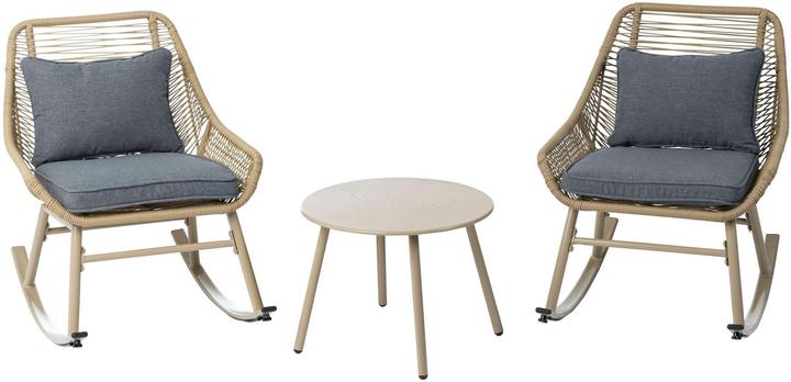 Cocon Loungeset Minusio, Beige/Grau, 2 Sitzplätze
