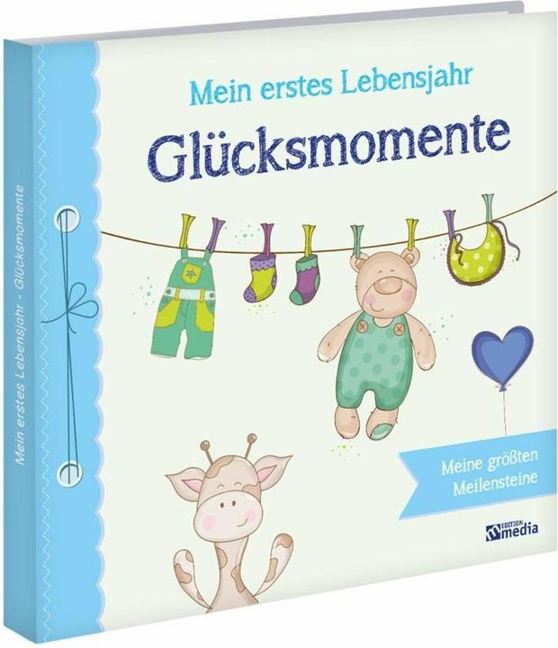 Produktbild Babyalbum: Mein erstes Lebensjahr - Glücksmomente. Blau (Deutsch, 2020)