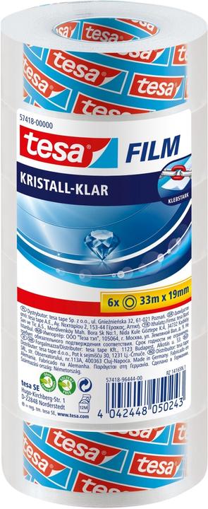 Immagine prodotto tesa tesafilm 6x nastro adesivo KRISTALL-KLAR (19 mm)