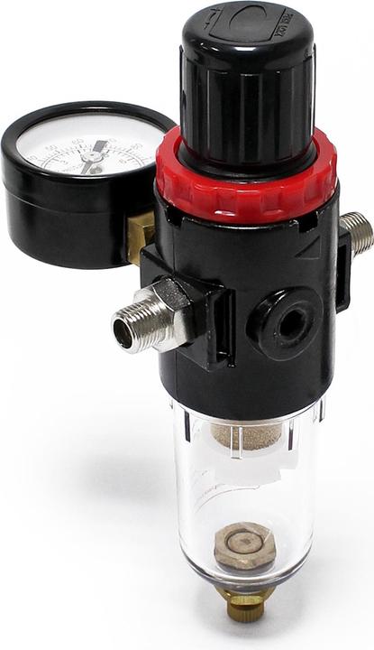 Produktbild Wiltec Airbrush Kompressor Druckregler Filter Wasserabscheider bis 7 bar 2x 9,51mm 1/8"