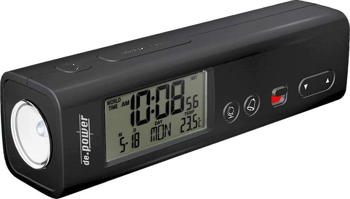 Produktbild De.Power Funkgesteuerter Reisewecker mit Temperaturanzeige